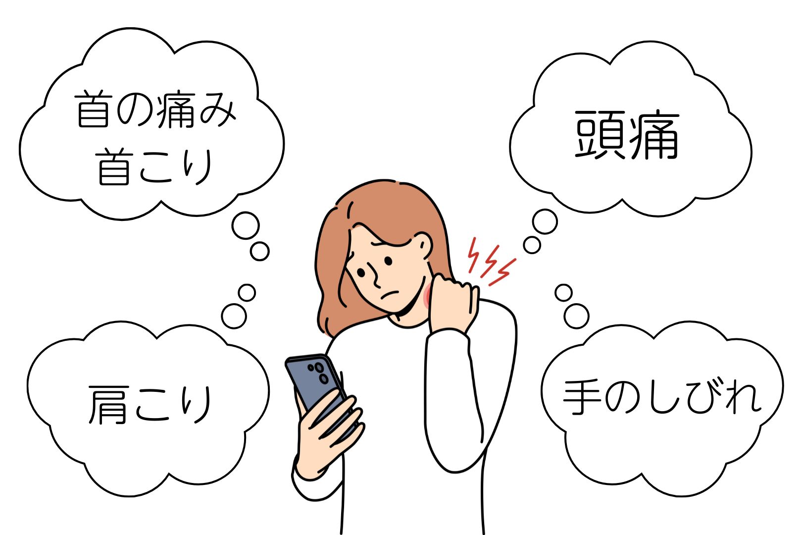 首痛と併発・頭痛・肩こり・手のしびれ