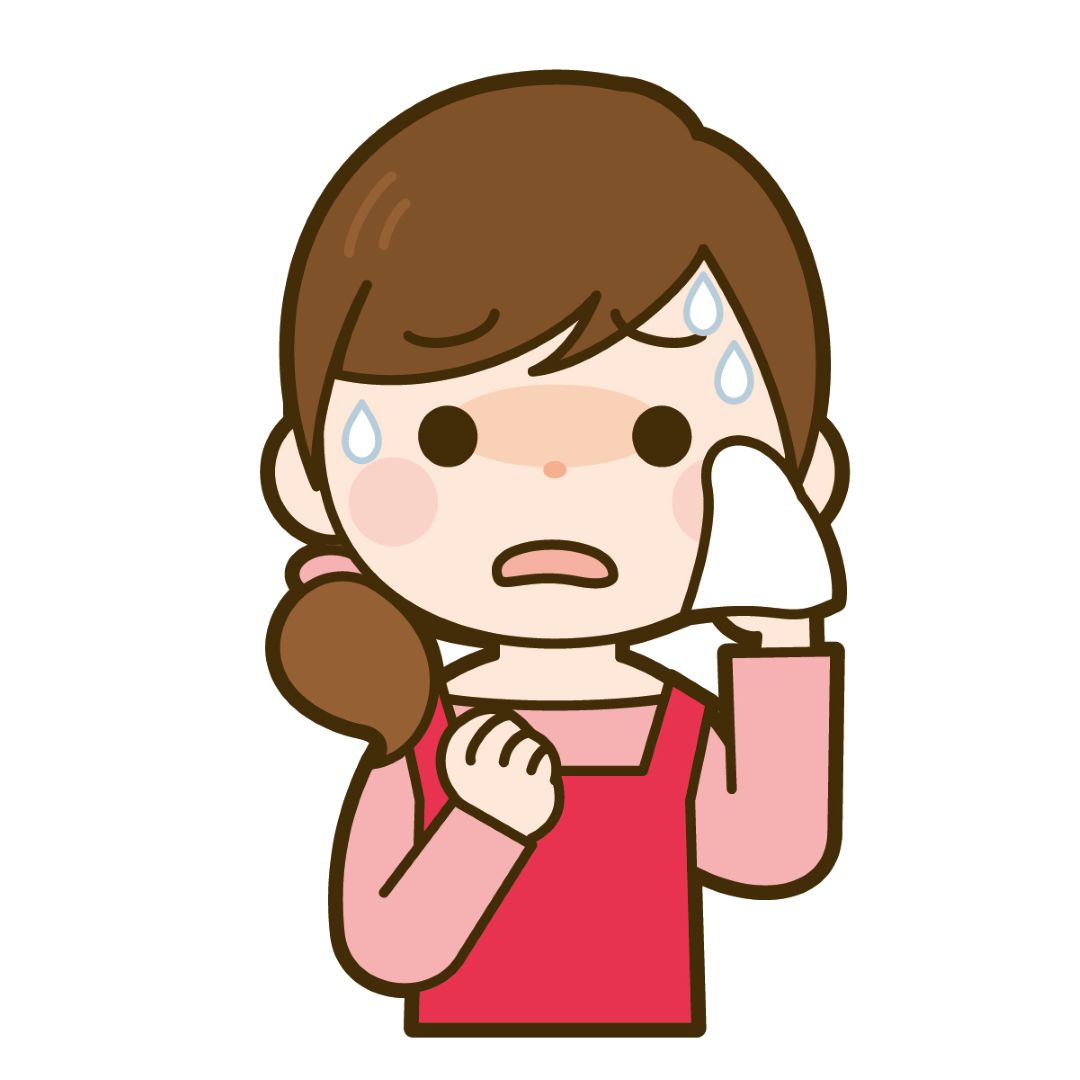 汗が止まらない女性