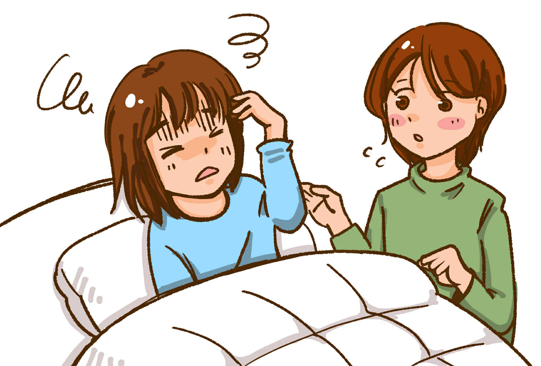 起立性調節障害に悩む子供、母親